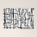 Confusing Lines Black And White Abstract Art Welcome Mat Gallery Image 1