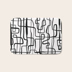 Confusing Lines Black And White Abstract Art Bath Mat Gallery Image 1