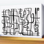 Confusing Lines Black And White Abstract Art Wall Mural Gallery Image 2