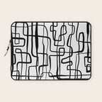 Confusing Lines Black And White Abstract Art Laptop Sleeve Gallery Image 1