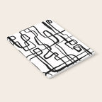 Confusing Lines Black And White Abstract Art Notebook Gallery Image 2