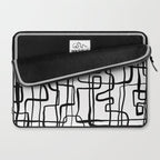 Confusing Lines Black And White Abstract Art Laptop Sleeve Gallery Image 2