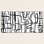 Confusing Lines Black And White Abstract Art Desk Mat Gallery Image 3