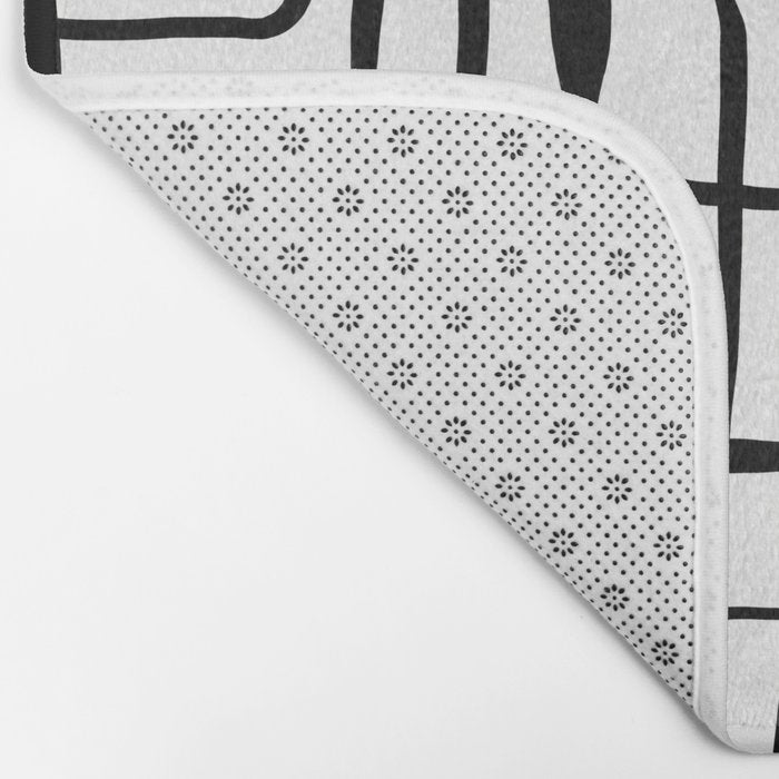 Confusing Lines Black And White Abstract Art Bath Mat Gallery Image 2