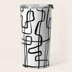 Confusing Lines Black And White Abstract Art Travel Mug Gallery Image 2