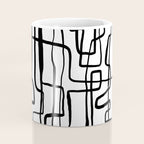 Confusing Lines Black And White Abstract Art Coffee Mug Gallery Image 4