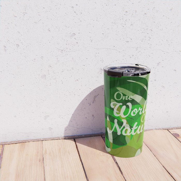 monstera leaf greenery minimal cut outs composition Travel Mug Gallery Image 4