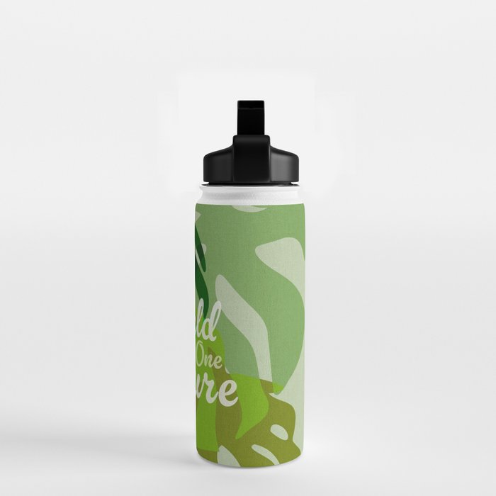monstera leaf greenery minimal cut outs composition Water Bottle Gallery Image 2