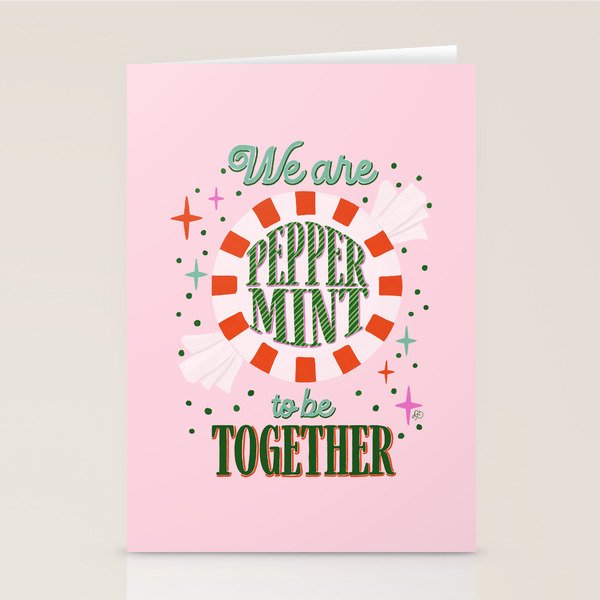 Playful Holiday Peppermint Love Stationery Card Gallery Image 2