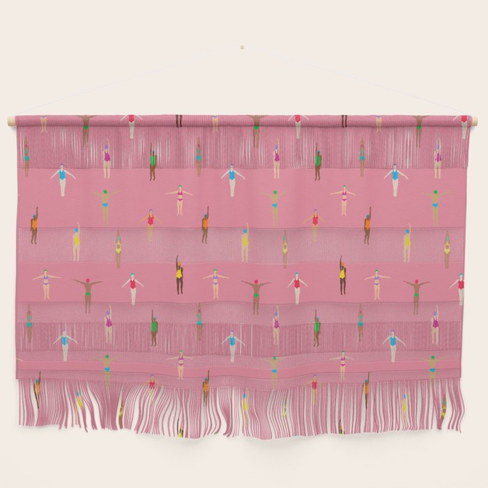 Swimmers in a Sea of Pink Wall Hanging Gallery Image 1