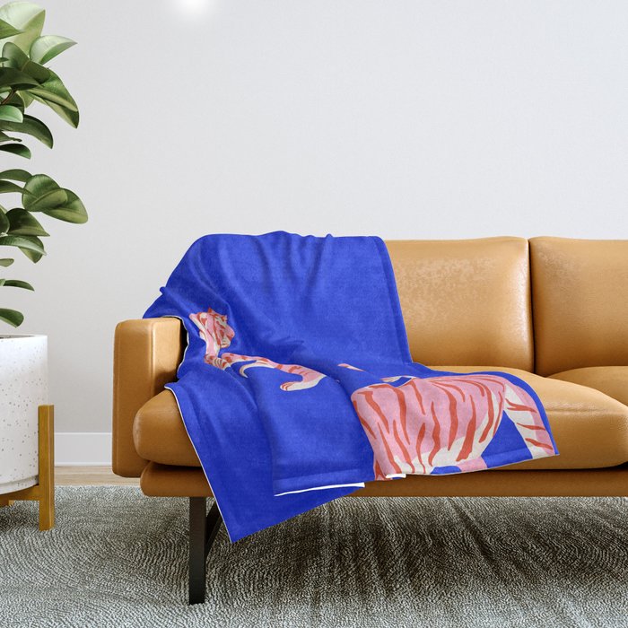 Wildcats on Indigo Blue Throw Blanket Gallery Image 1