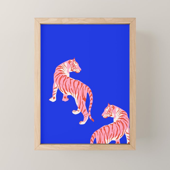 Wildcats on Indigo Blue Mini Art Print Gallery Image 1