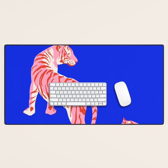 Wildcats on Indigo Blue Desk Mat Gallery Image 1