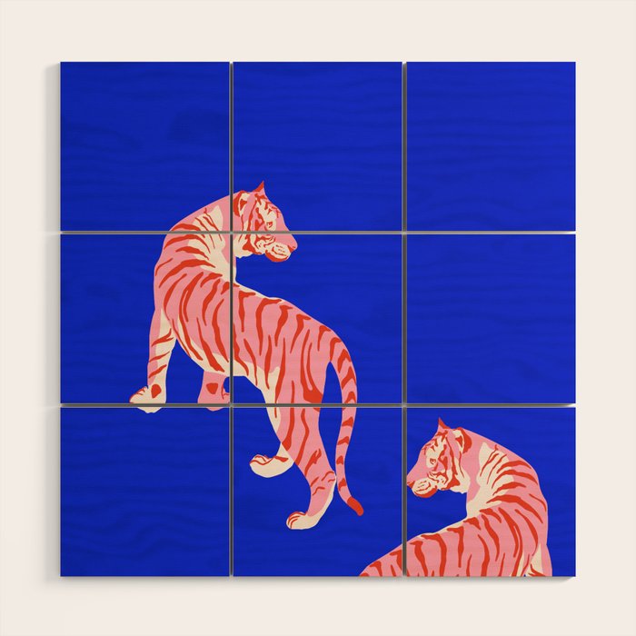 Wildcats on Indigo Blue Wood Wall Art Gallery Image 1