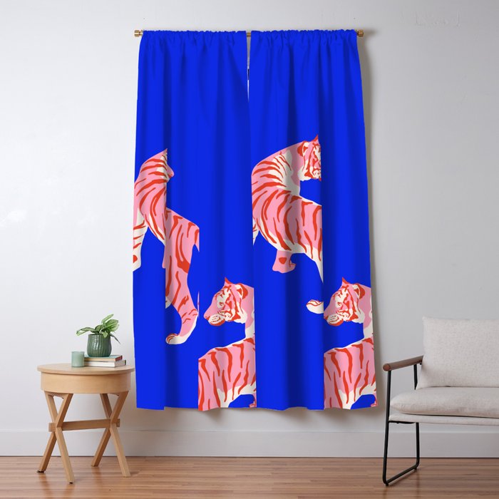 Wildcats on Indigo Blue Window Curtain Gallery Image 5