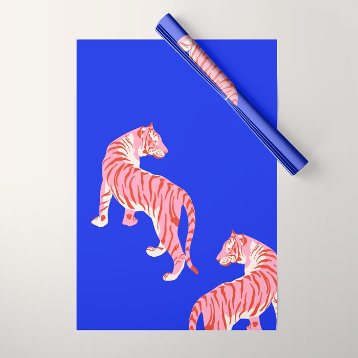 Wildcats on Indigo Blue Wrapping Paper Gallery Image 1