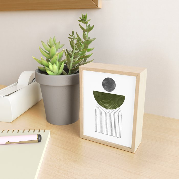 Green mid century modern Mini Art Print Gallery Image 2