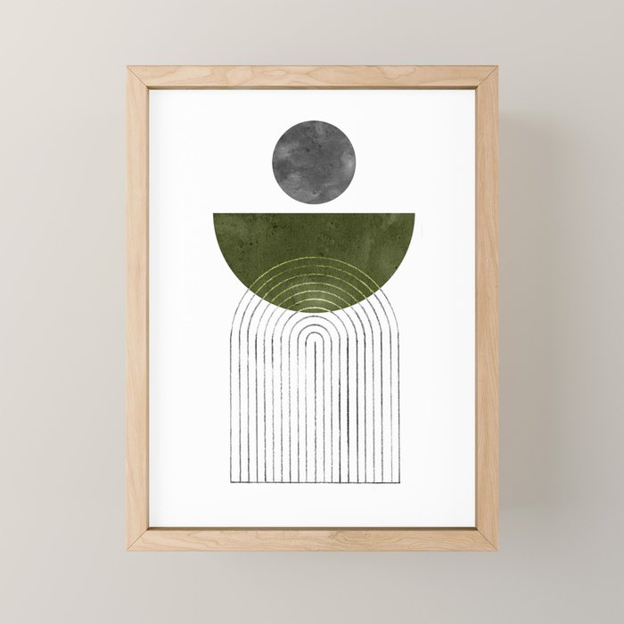 Green mid century modern Mini Art Print