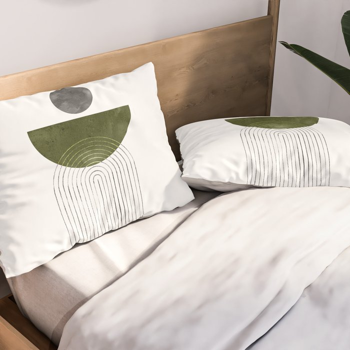 Green mid century modern Pillow Sham Gallery Image 2
