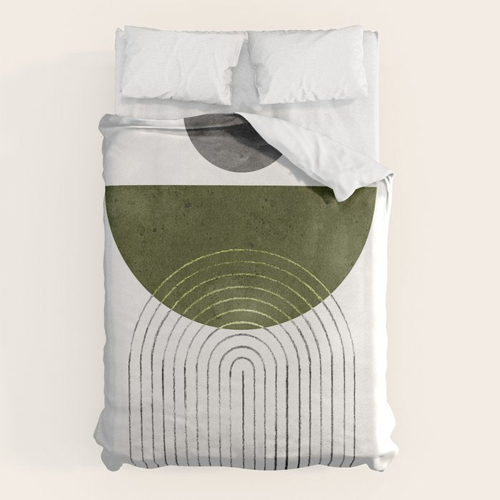 Green mid century modern Duvet Cover Gallery Image 6