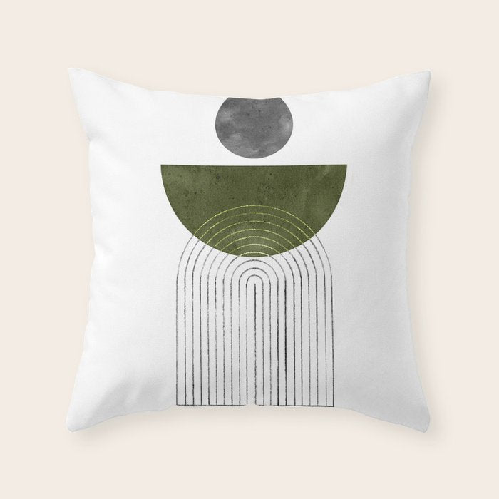 Green mid century modern Throw Pillow Gallery Image 6