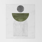 Green mid century modern Throw Blanket Gallery Image 2