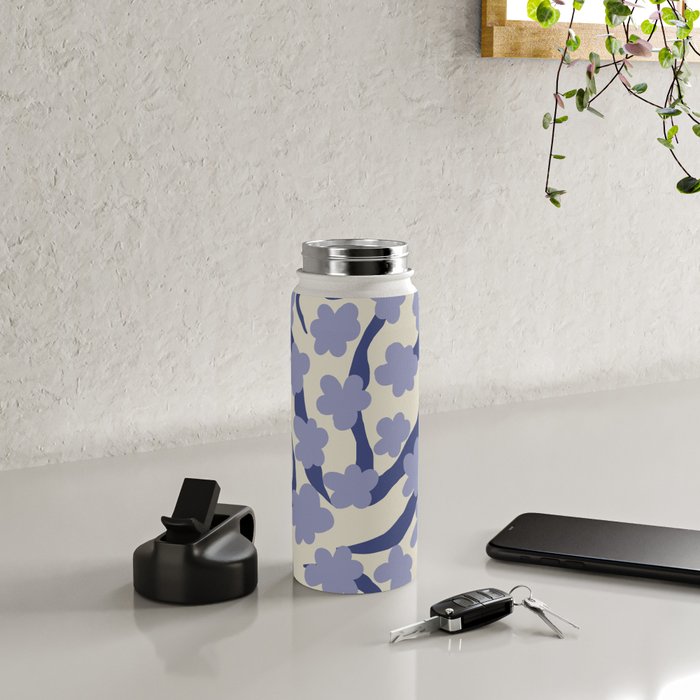 Summer blue Floral Water Bottle Gallery Image 4