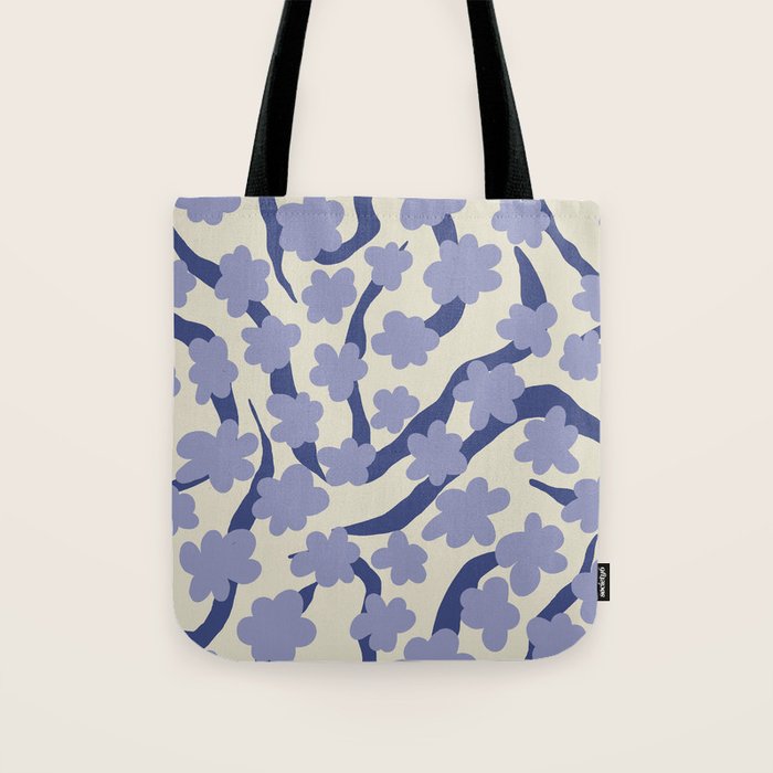 Summer blue Floral Tote Bag Gallery Image 1