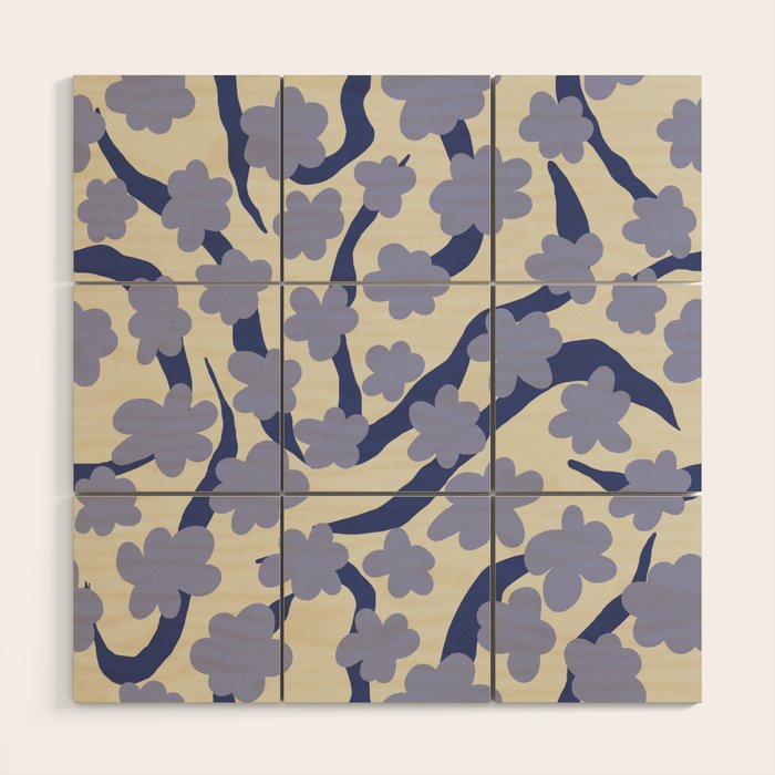 Summer blue Floral Wood Wall Art Gallery Image 1