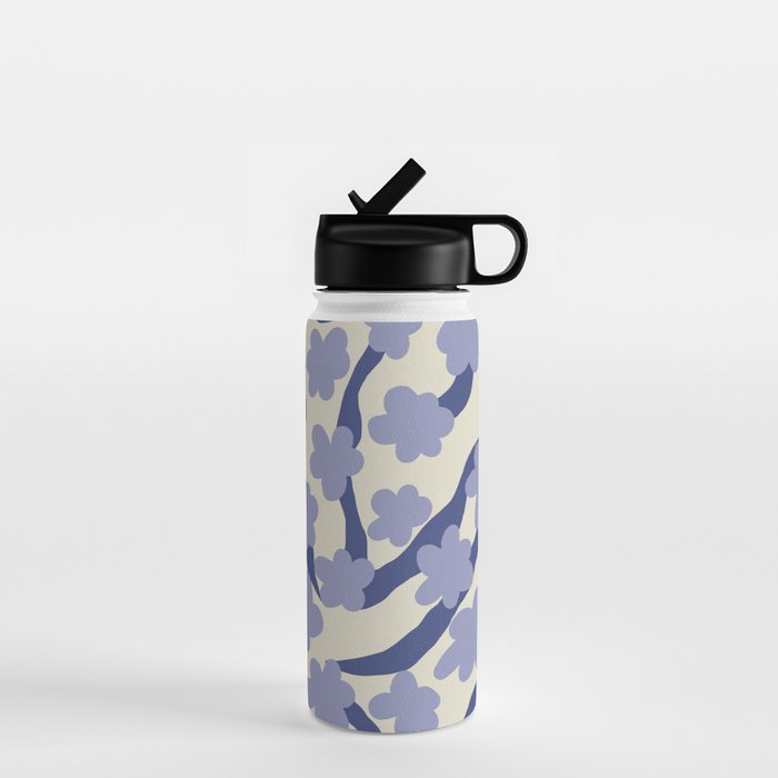 Summer blue Floral Water Bottle Gallery Image 1