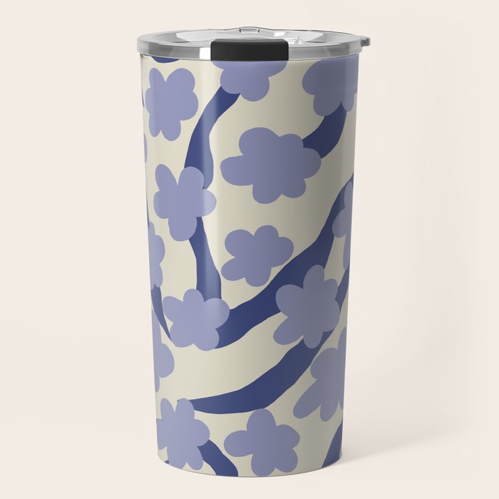 Summer blue Floral Travel Mug Gallery Image 1