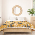 Jackalope - marigold and black  Duvet Cover Gallery Image 3
