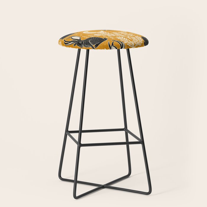 Jackalope - marigold and black  Stool Gallery Image 1