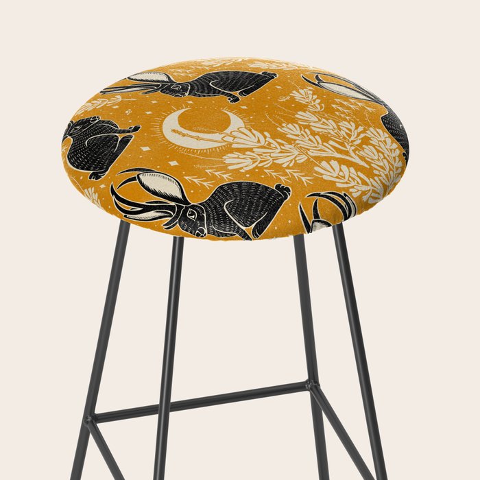 Jackalope - marigold and black  Stool Gallery Image 2