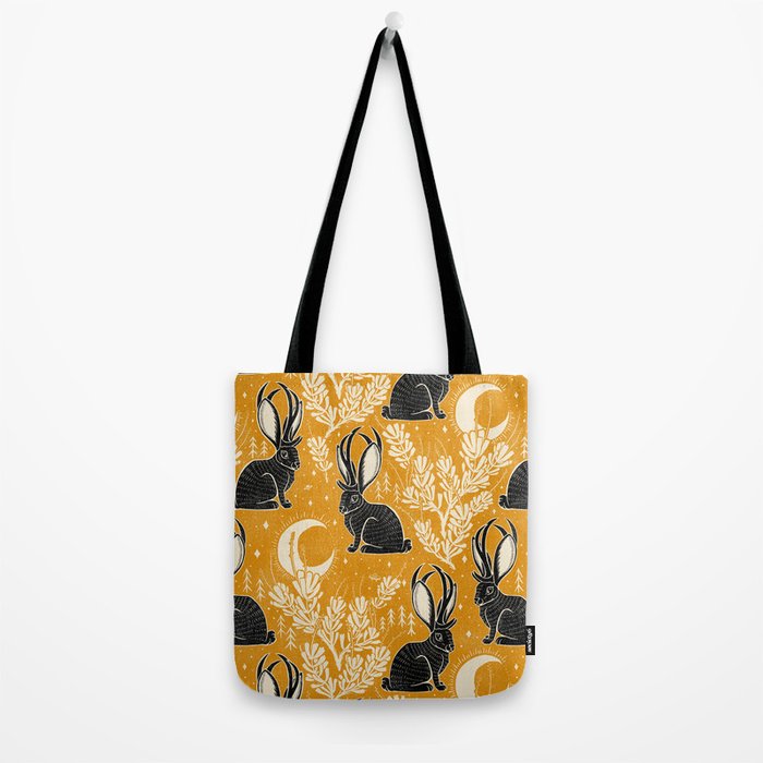 Jackalope - marigold and black  Tote Bag Gallery Image 2