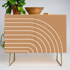 Minimal Arch XLVIII Peach Orange Modern Geometric Lines Credenza Gallery Image 1