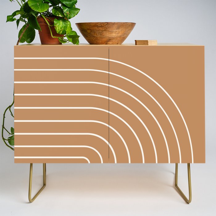 Minimal Arch XLVIII Peach Orange Modern Geometric Lines Credenza Gallery Image 1