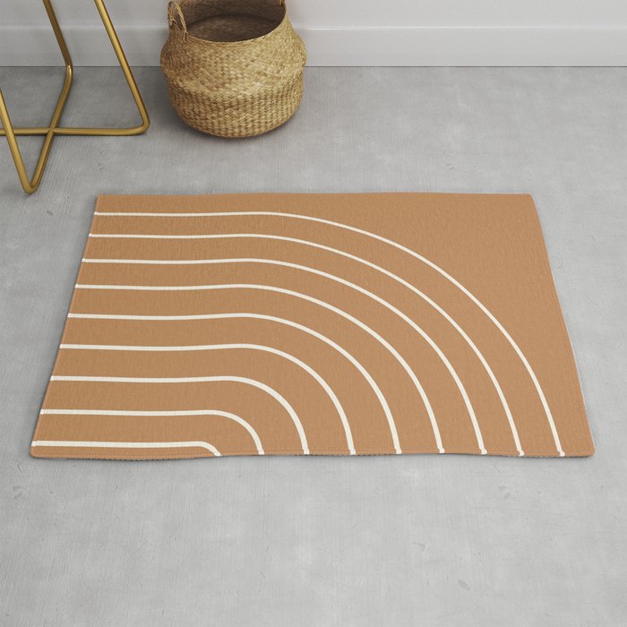 Minimal Arch XLVIII Peach Orange Modern Geometric Lines Rug Gallery Image 1