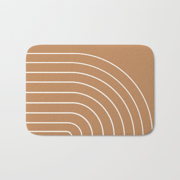 Minimal Arch XLVIII Peach Orange Modern Geometric Lines Bath Mat Gallery Image 1