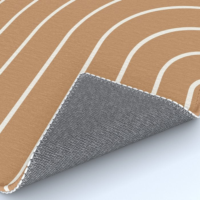 Minimal Arch XLVIII Peach Orange Modern Geometric Lines Rug Gallery Image 4