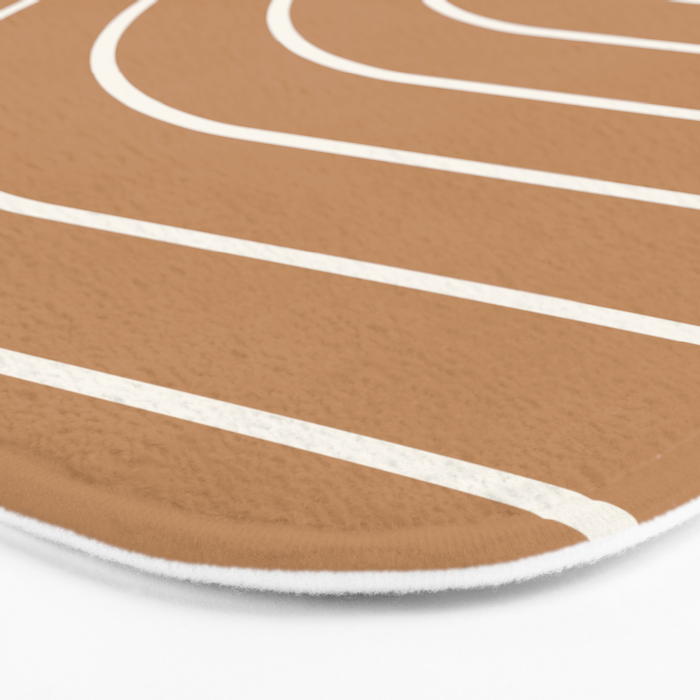 Minimal Arch XLVIII Peach Orange Modern Geometric Lines Bath Mat Gallery Image 3