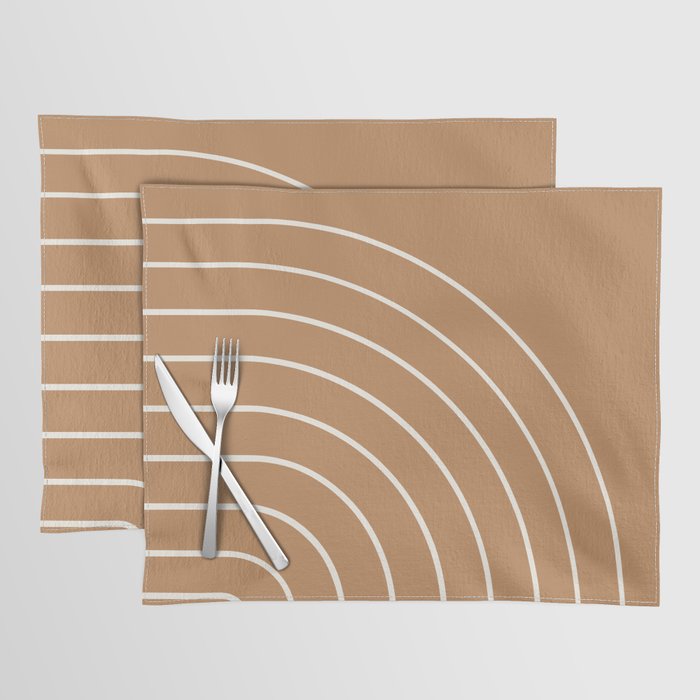 Minimal Arch XLVIII Peach Orange Modern Geometric Lines Placemat Gallery Image 1