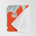 Exotic Pink Tigers on Bold Orange Animal Pattern Throw Blanket Gallery Image 3