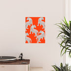 Exotic Pink Tigers on Bold Orange Animal Pattern Poster Gallery Image 2