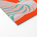 Exotic Pink Tigers on Bold Orange Animal Pattern Welcome Mat Gallery Image 2