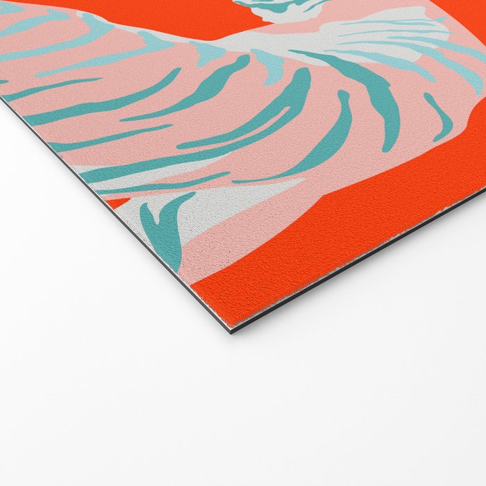 Exotic Pink Tigers on Bold Orange Animal Pattern Welcome Mat Gallery Image 2