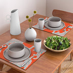 Exotic Pink Tigers on Bold Orange Animal Pattern Placemat Gallery Image 2