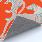 Exotic Pink Tigers on Bold Orange Animal Pattern Rug Gallery Image 4