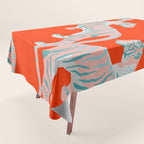 Exotic Pink Tigers on Bold Orange Animal Pattern Tablecloth Gallery Image 1