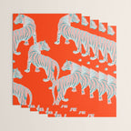 Exotic Pink Tigers on Bold Orange Animal Pattern Wrapping Paper Gallery Image 3